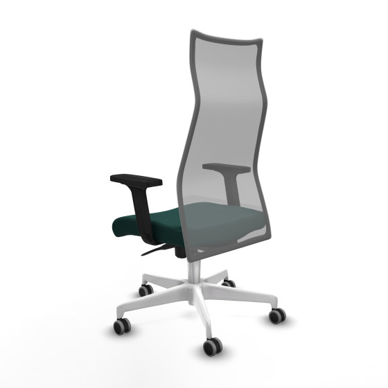Albacete malla sincro malla gris similpiel verde botella brazos 2D base blanca ruedas 65mm engomadas