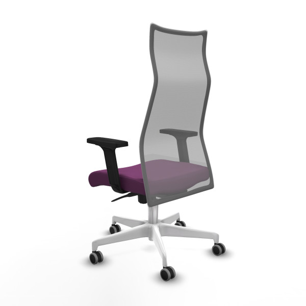 Albacete malla sincro malla gris similpiel morado brazos 2D base blanca ruedas 65mm engomadas