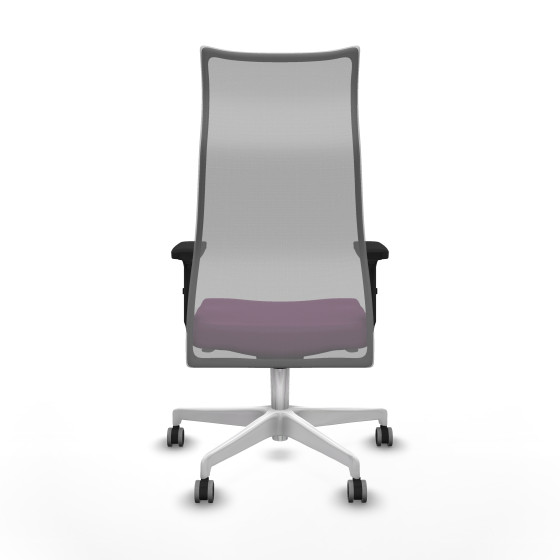 Albacete malla sincro malla gris similpiel morado brazos 2D base blanca ruedas 65mm engomadas