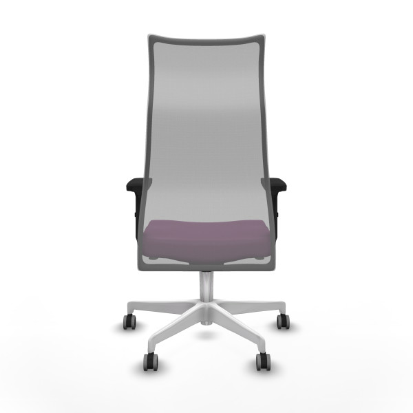 Albacete malla sincro malla gris similpiel morado brazos 2D base blanca ruedas 65mm engomadas