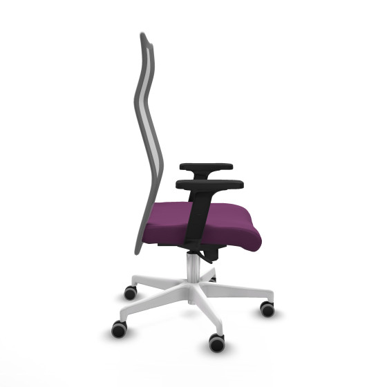 Albacete malla sincro malla gris similpiel morado brazos 2D base blanca ruedas 65mm engomadas
