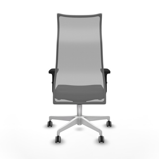 Albacete malla sincro malla gris similpiel negro brazos 2D base blanca ruedas 65mm engomadas