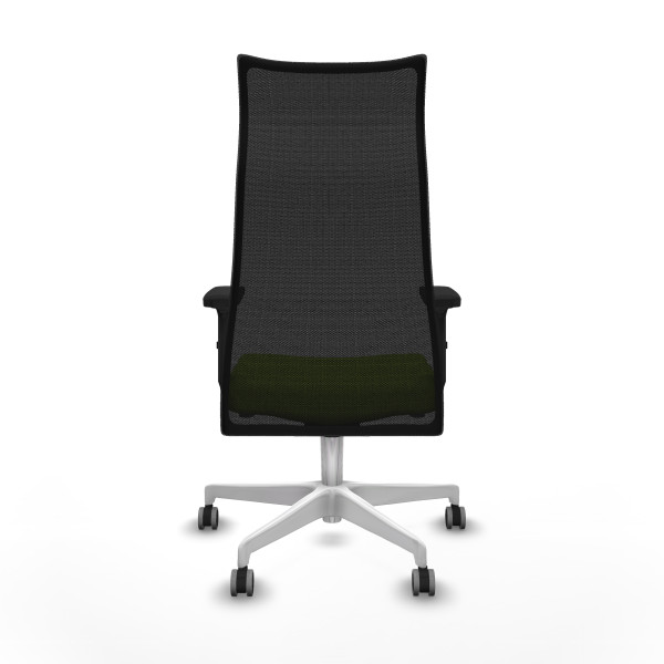 Albacete malla sincro malla negra similpiel pistacho brazos 2D base blanca ruedas 65mm engomadas