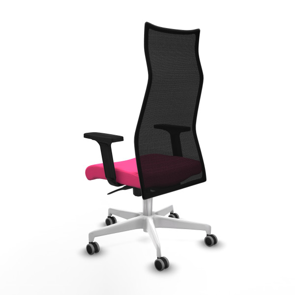 Albacete malla sincro malla negra similpiel rosa brazos 2D base blanca ruedas 65mm engomadas