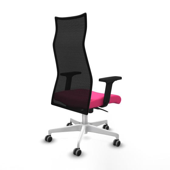 Albacete malla sincro malla negra similpiel rosa brazos 2D base blanca ruedas 65mm engomadas