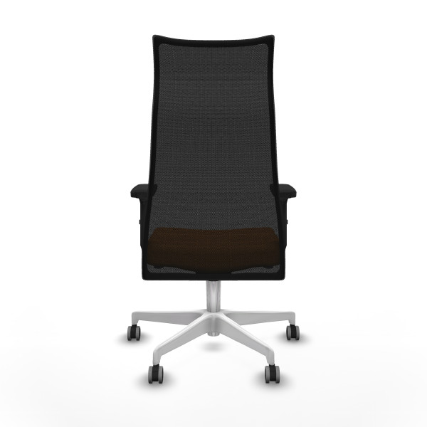 Albacete malla sincro malla negra similpiel naranja brazos 2D base blanca ruedas 65mm engomadas