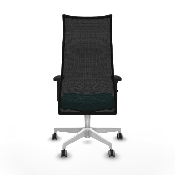 Albacete malla sincro malla negra similpiel turquesa brazos 2D base blanca ruedas 65mm engomadas