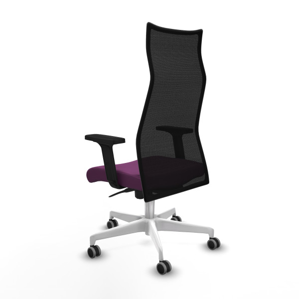 Albacete malla sincro malla negra similpiel morado brazos 2D base blanca ruedas 65mm engomadas