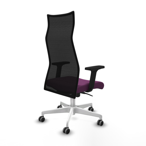 Albacete malla sincro malla negra similpiel morado brazos 2D base blanca ruedas 65mm engomadas