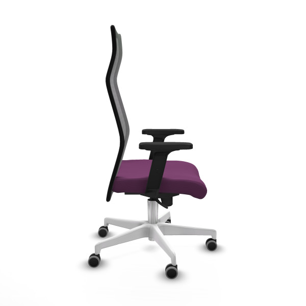 Albacete malla sincro malla negra similpiel morado brazos 2D base blanca ruedas 65mm engomadas