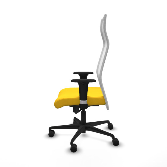 Albacete malla sincro malla blanca similpiel amarillo brazos 1D base nailon ruedas 65 mm nailon