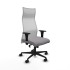 Albacete malla sincro malla blanca similpiel gris brazos 1D base nailon ruedas 65 mm nailon