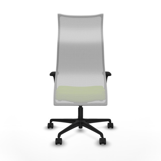 Albacete malla sincro malla blanca similpiel pistacho brazos 1D base nailon ruedas 65 mm nailon