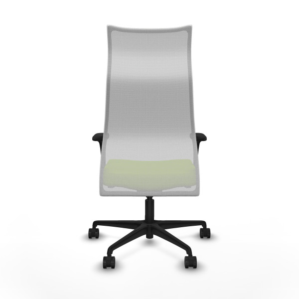 Albacete malla sincro malla blanca similpiel pistacho brazos 1D base nailon ruedas 65 mm nailon