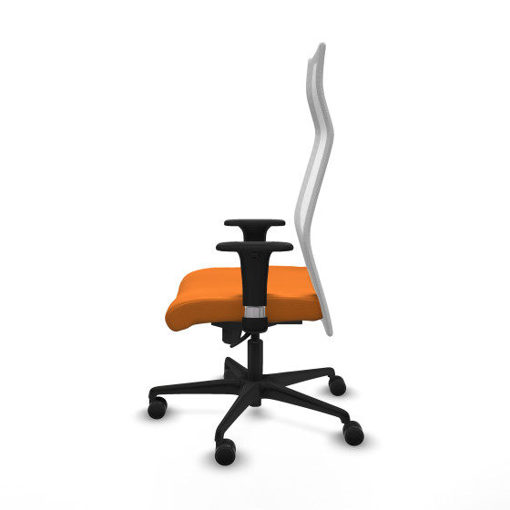 Albacete malla sincro malla blanca similpiel naranja brazos 1D base nailon ruedas 65 mm nailon