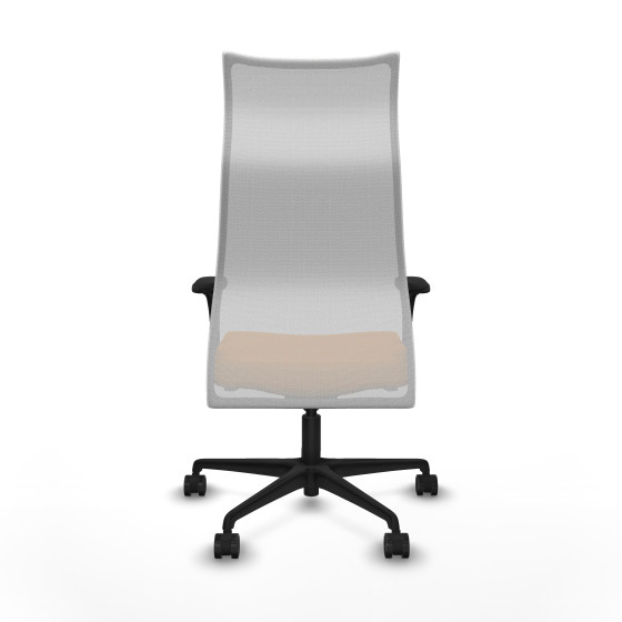 Albacete malla sincro malla blanca similpiel naranja brazos 1D base nailon ruedas 65 mm nailon