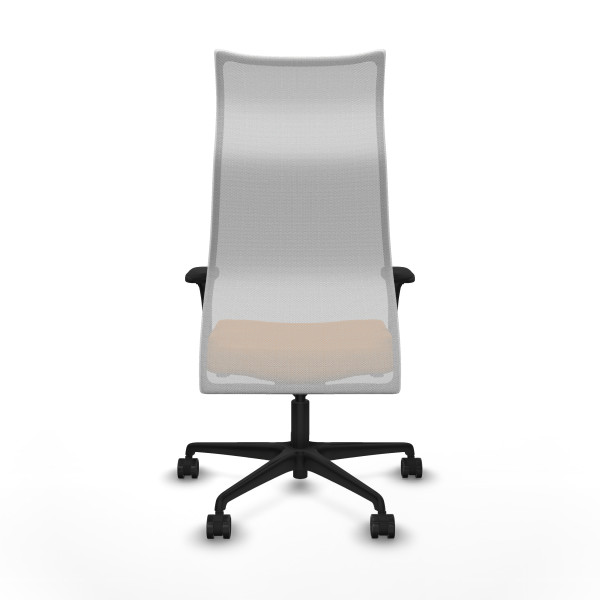 Albacete malla sincro malla blanca similpiel naranja brazos 1D base nailon ruedas 65 mm nailon