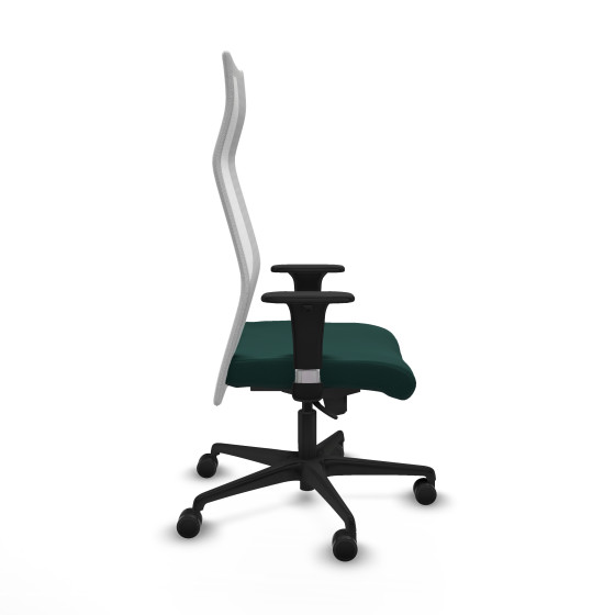 Albacete malla sincro malla blanca similpiel verde botella brazos 1D base nailon ruedas 65 mm nailon
