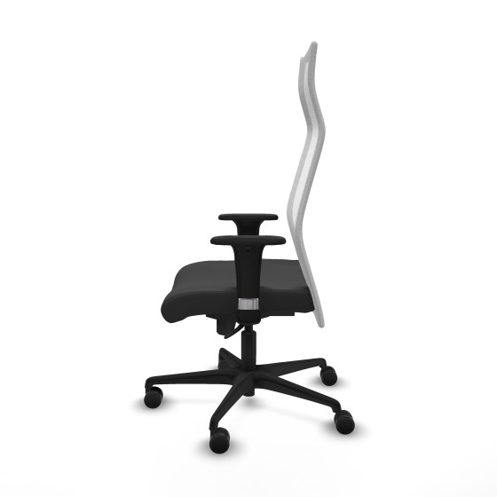 Albacete malla sincro malla blanca similpiel gris oscuro brazos 1D base nailon ruedas 65 mm nailon