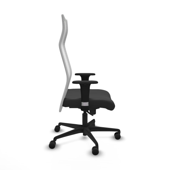 Albacete malla sincro malla blanca similpiel gris oscuro brazos 1D base nailon ruedas 65 mm nailon