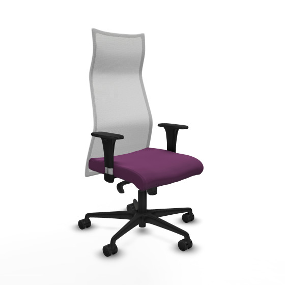 Albacete malla sincro malla blanca similpiel morado brazos 1D base nailon ruedas 65 mm nailon