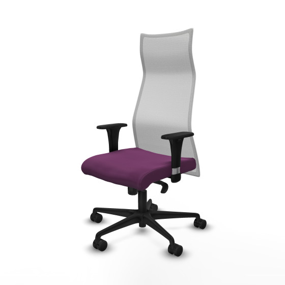 Albacete malla sincro malla blanca similpiel morado brazos 1D base nailon ruedas 65 mm nailon