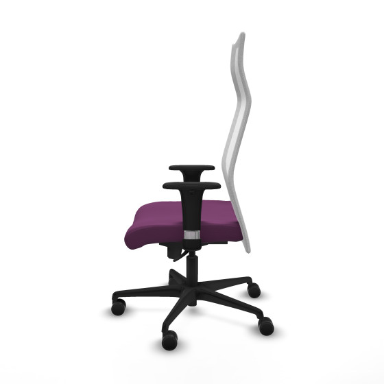 Albacete malla sincro malla blanca similpiel morado brazos 1D base nailon ruedas 65 mm nailon
