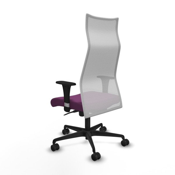 Albacete malla sincro malla blanca similpiel morado brazos 1D base nailon ruedas 65 mm nailon