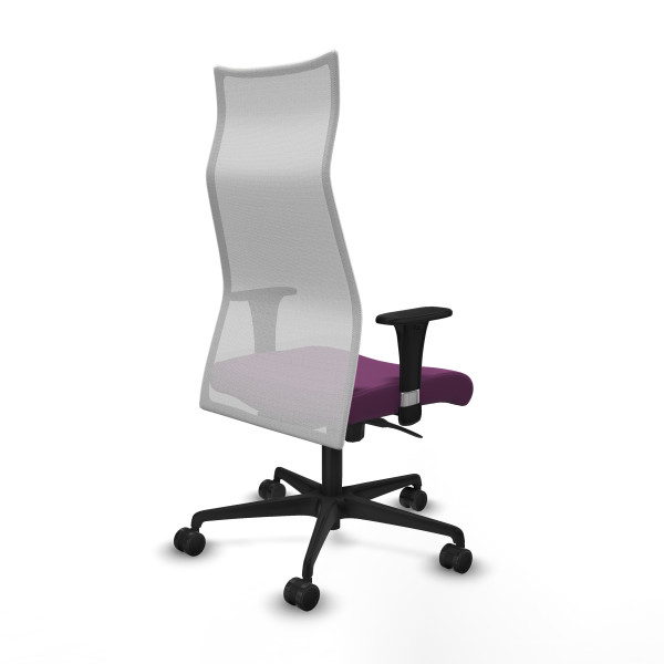 Albacete malla sincro malla blanca similpiel morado brazos 1D base nailon ruedas 65 mm nailon