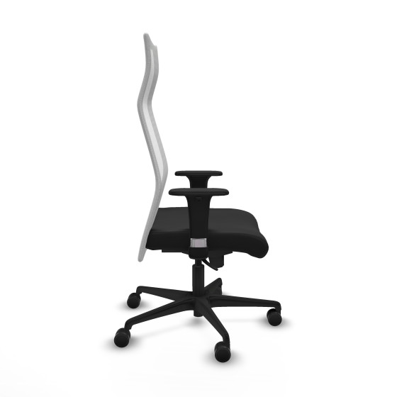 Albacete malla sincro malla blanca similpiel negro brazos 1D base nailon ruedas 65 mm nailon