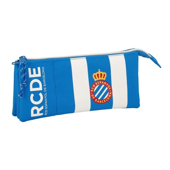 Portatodo Escolar RCD ESPANYOL Triple 22 x 12 x 3 cm.