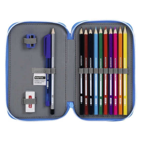 Estuche Escolar RCD ESPANYOL Doble 28 Piezas 12,5 x 19,5 x 4 cm.