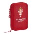 Estuche Escolar SPORTING GIJON Doble 28 Piezas 12,5 x 19,5 x 4