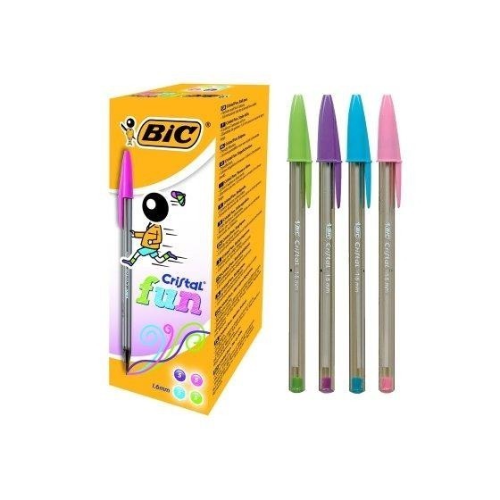 Bolígrafo BIC Cristal Fun Caja x20 Colores Surtidos