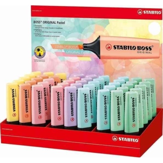Marcador Fluorescente STABILO Boss Original Pastel Expositor x45