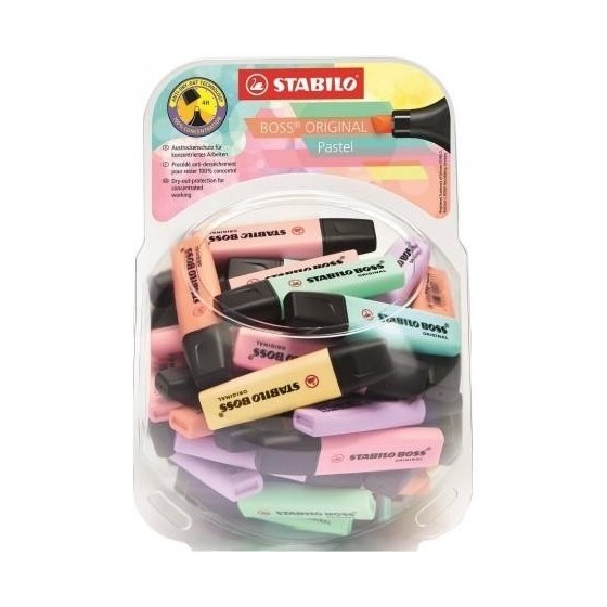 Marcador Fluorescente STABILO Boss Original Pastel Expositor x60