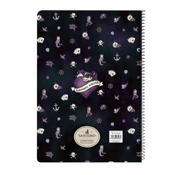 Bloc SANTORO GORJUSS Sea Nixie Folio 80 Hojas Tapa Dura 21,5 x
