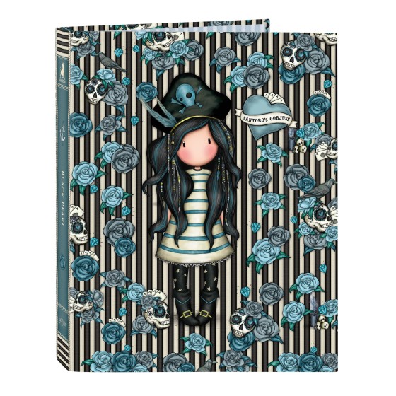 Carpeta Archivador SANTORO GORJUSS Black Pearl Folio 4 Anillas