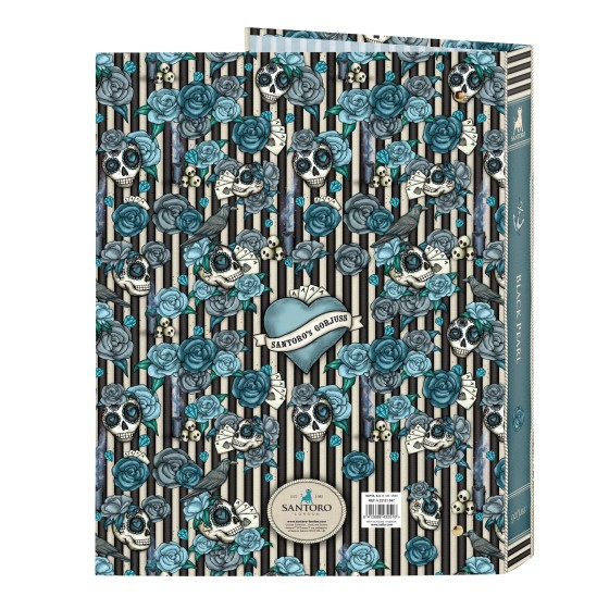 Carpeta Archivador SANTORO GORJUSS Black Pearl Folio 4 Anillas