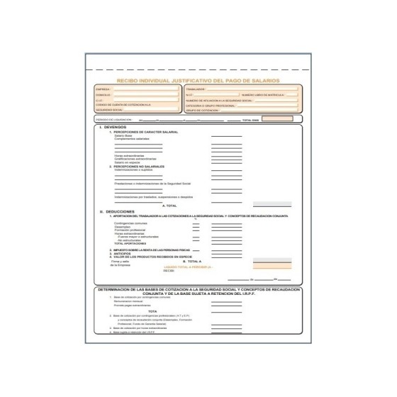 Talonario LOAN Salarios Holandesa Simple T-20