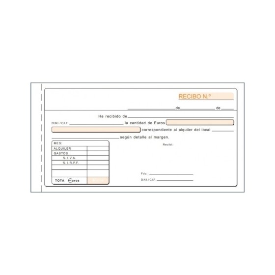 Talonario LOAN Recibo 8º Alquiler Duplicado T-52