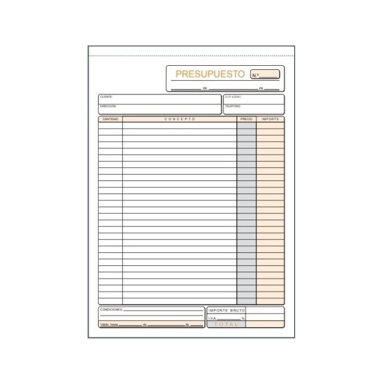 Talonario LOAN Presupuesto Folio Natural Simple T-95