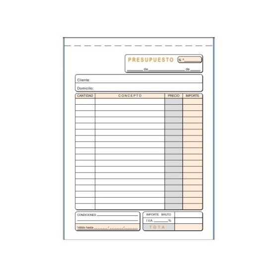 Talonario LOAN Presupuesto 4º Natural Simple T-83
