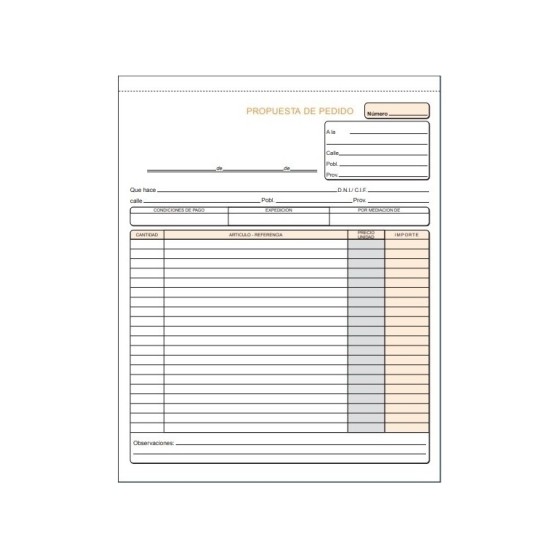 Talonario LOAN Pedidos Holandesa Duplicado T-97