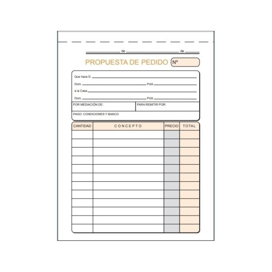 Talonario LOAN Pedidos 8º Natural Simple T-28