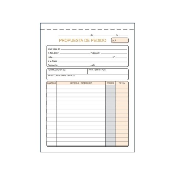 Talonario LOAN Pedidos 4º Natural Triplicado T-72
