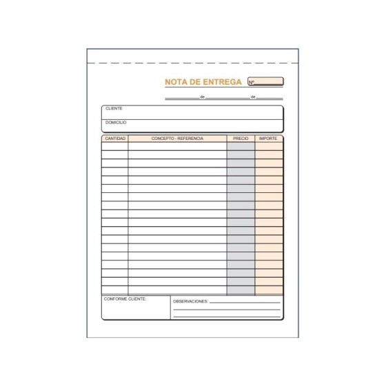 Talonario LOAN Nota Entrega 4º Natural Simple T-57