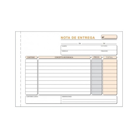 Talonario LOAN Nota Entrega 4º Apaisado Simple T-26