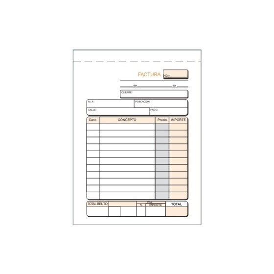 Talonario LOAN Facturas 8º Natural Duplicado T-68