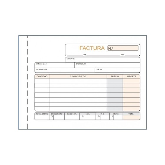 Talonario LOAN Facturas 8º Apaisado Duplicado T-67